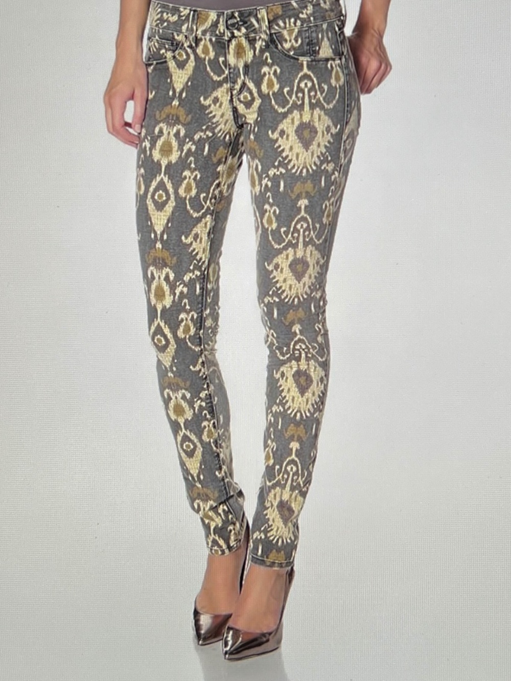 Sold Design Lab Soho Super Skinny Jeans African Totem Print Sz 28